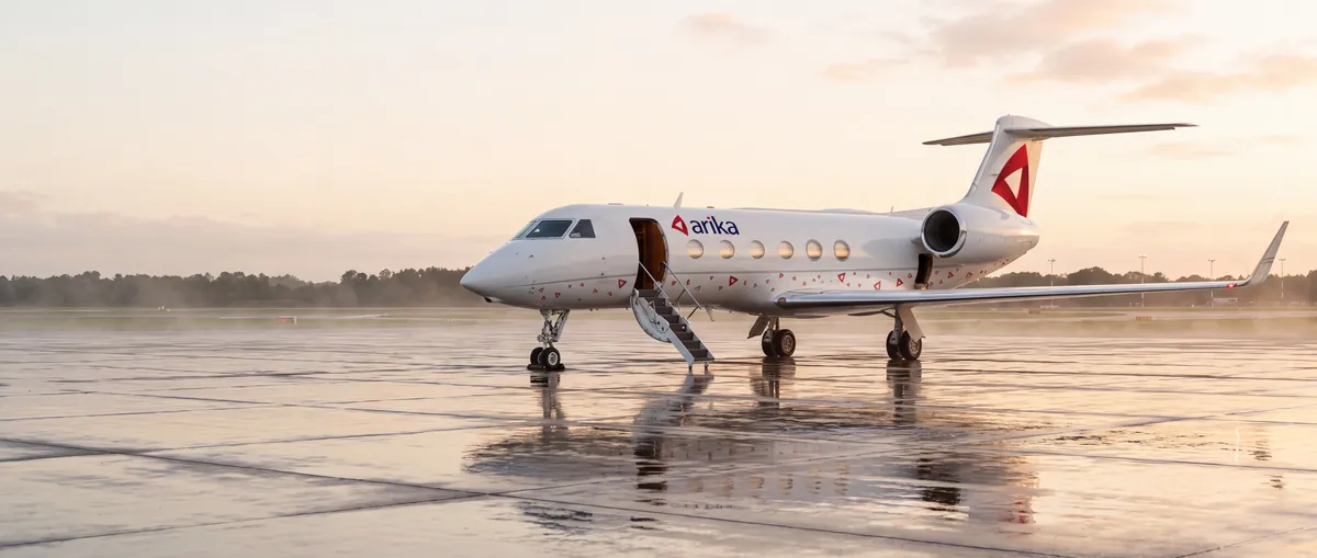 A jet on the apron at first light
